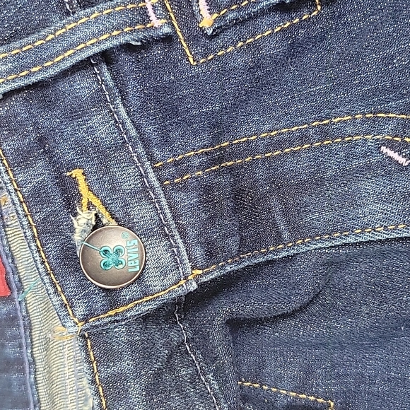 Levi's Denim Vintage Flare Dark Blue Jeans Retro Bellbottom Modern Fit Boho 8 M - Picture 6 of 11